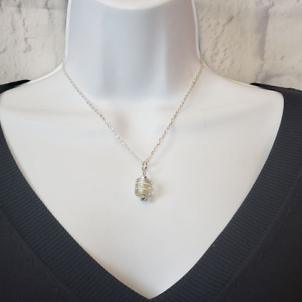 ARTISAN Glass Barrel Charm Pendant Necklace